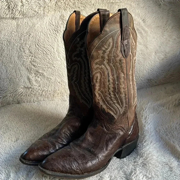 J.B.Dillon men’s ostrich cowboy boot size 8 - Picture 1 of 11